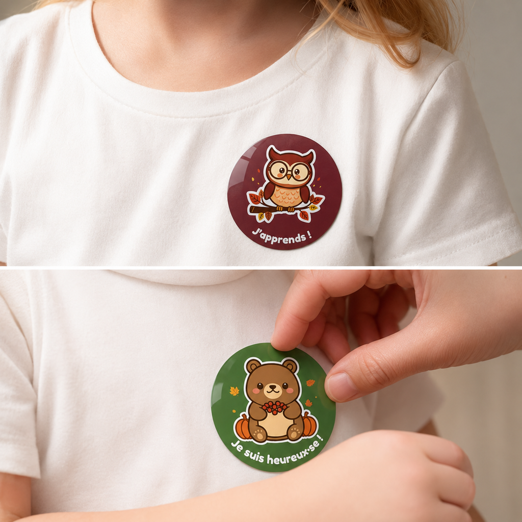 Belle & Brave — Autocollants d'affirmation Automne | 720-1 080 autocollants (FR)
